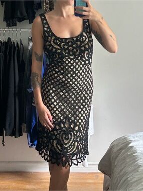 VINTAGE crochet beaded dress